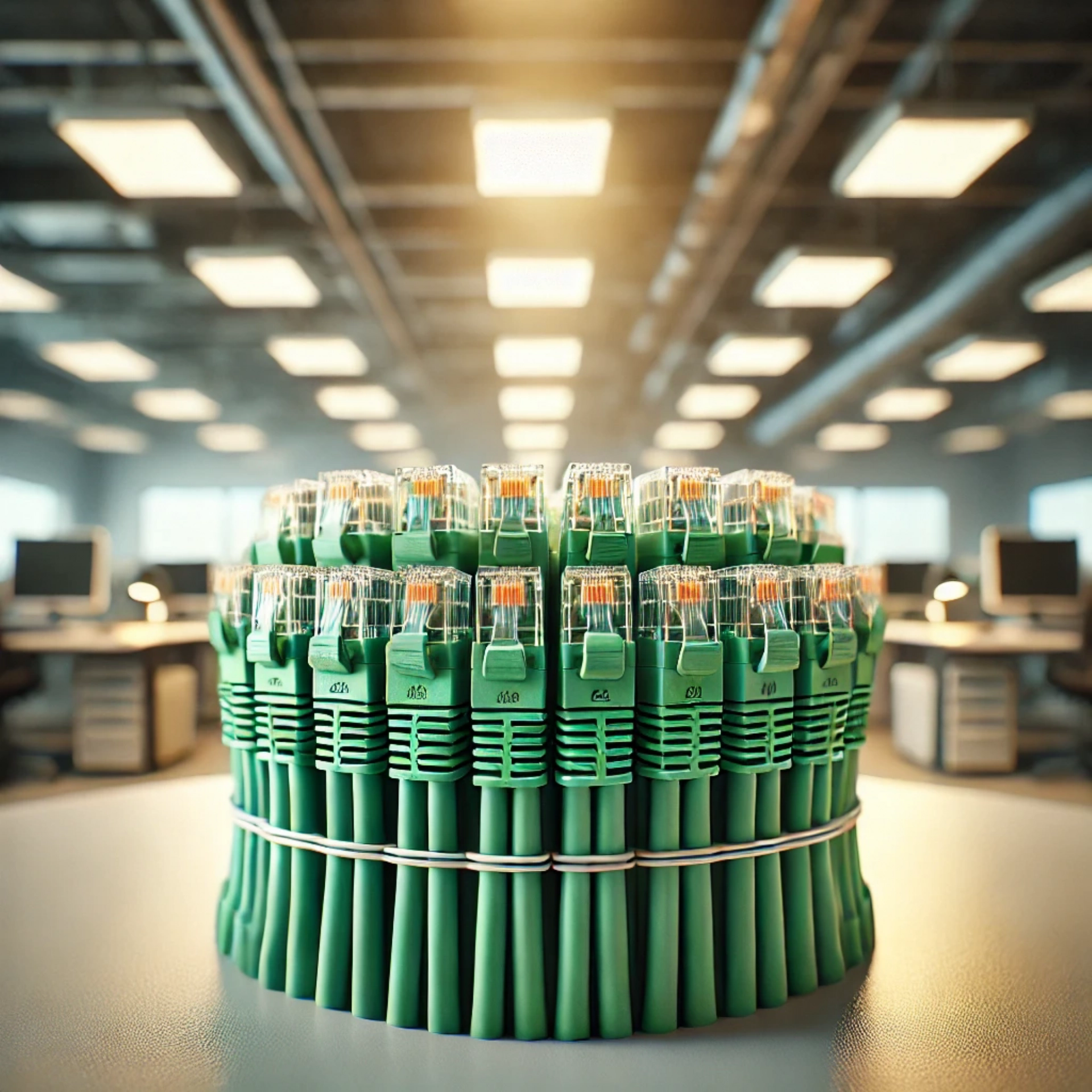 CAT6A U/UTP Patch Kablo - 20 metre, Yeşil