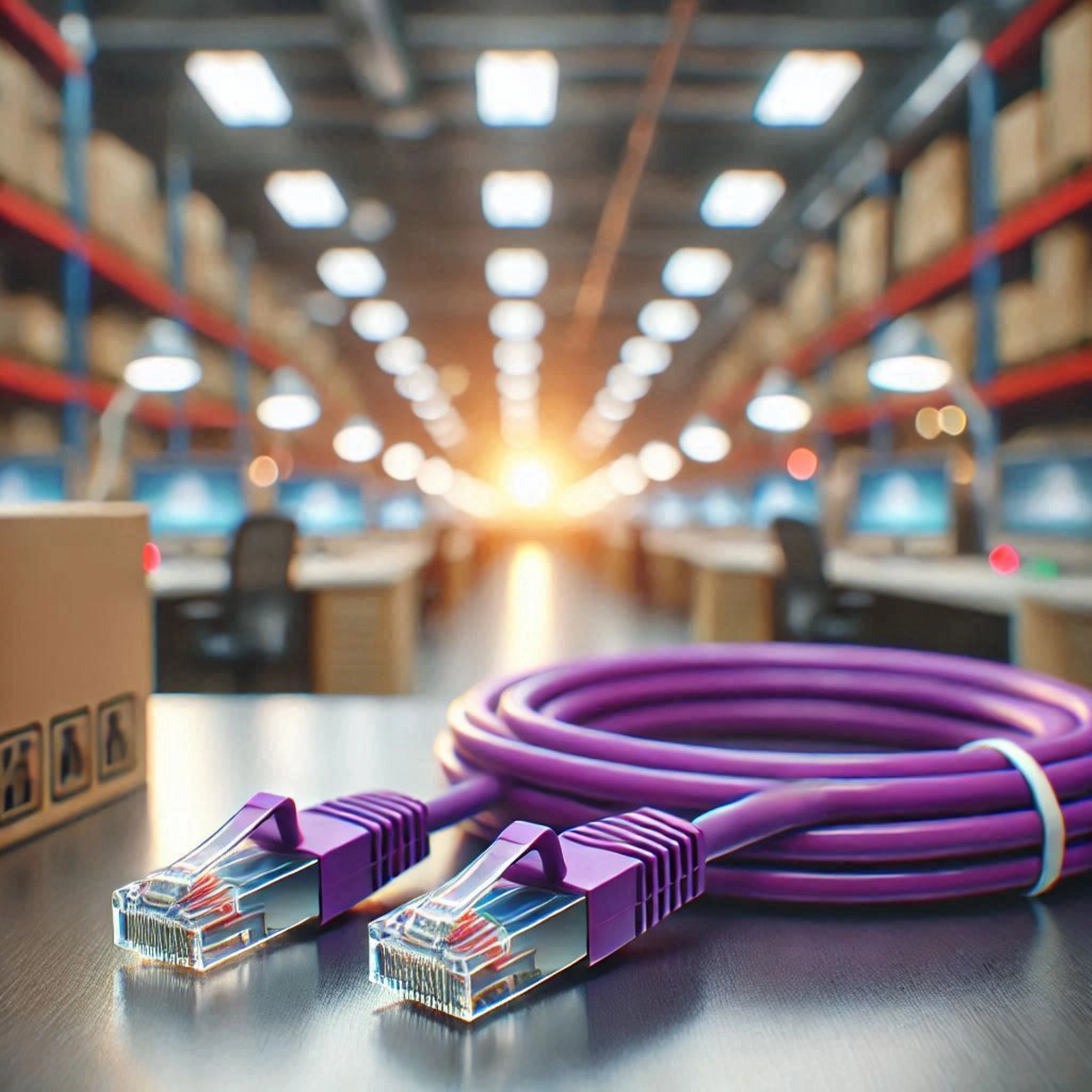 CAT6A U/UTP Patch Kablo - 30cm, Mor