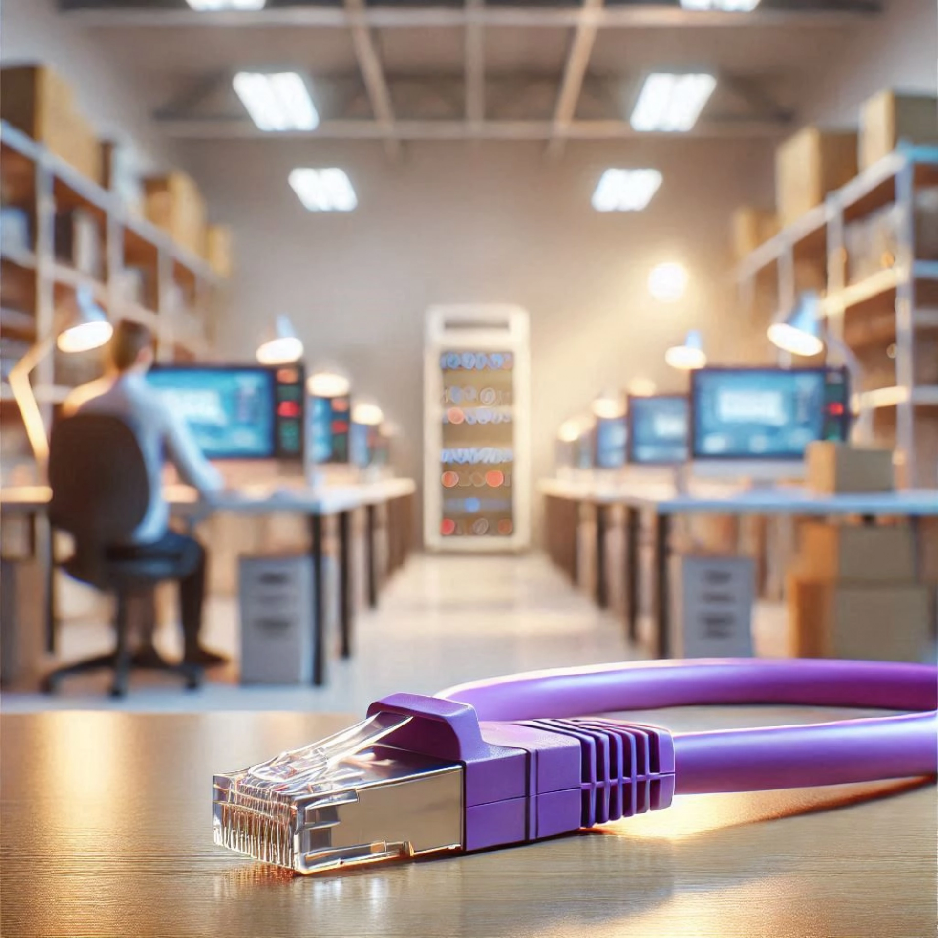 CAT6A S/FTP Patch Kablo - 50cm, Mor