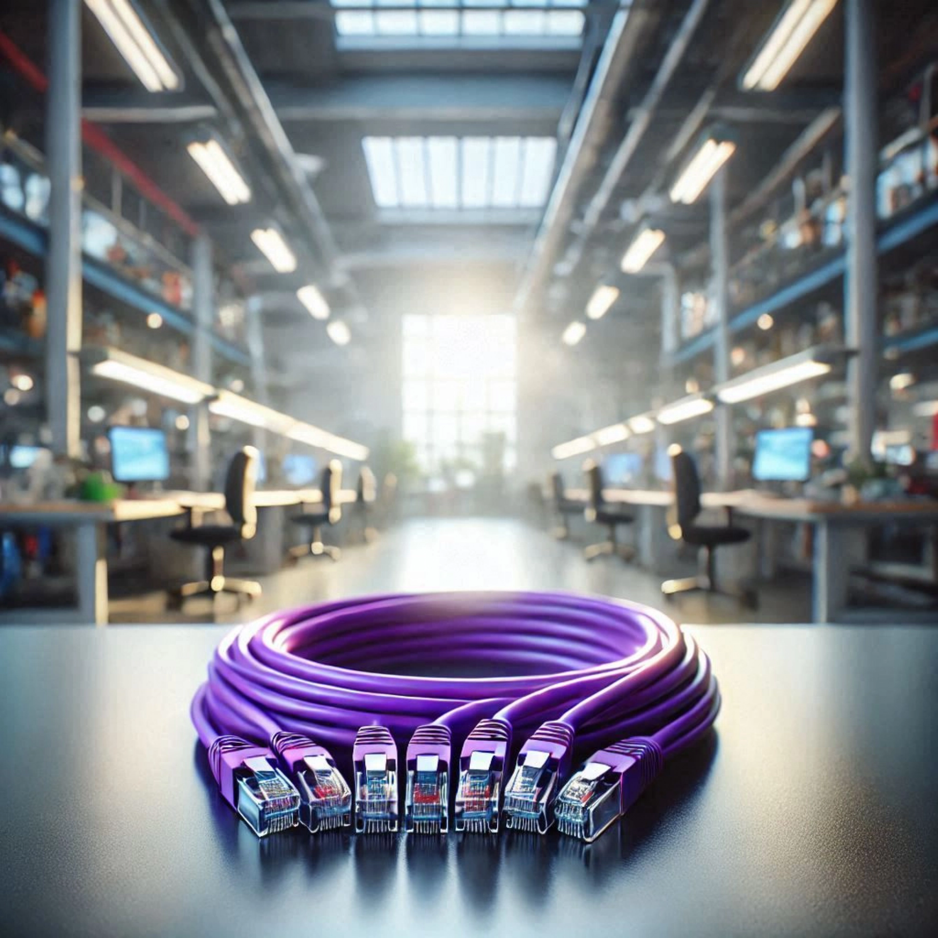 CAT6A U/UTP Patch Kablo - 50 metre, Mor