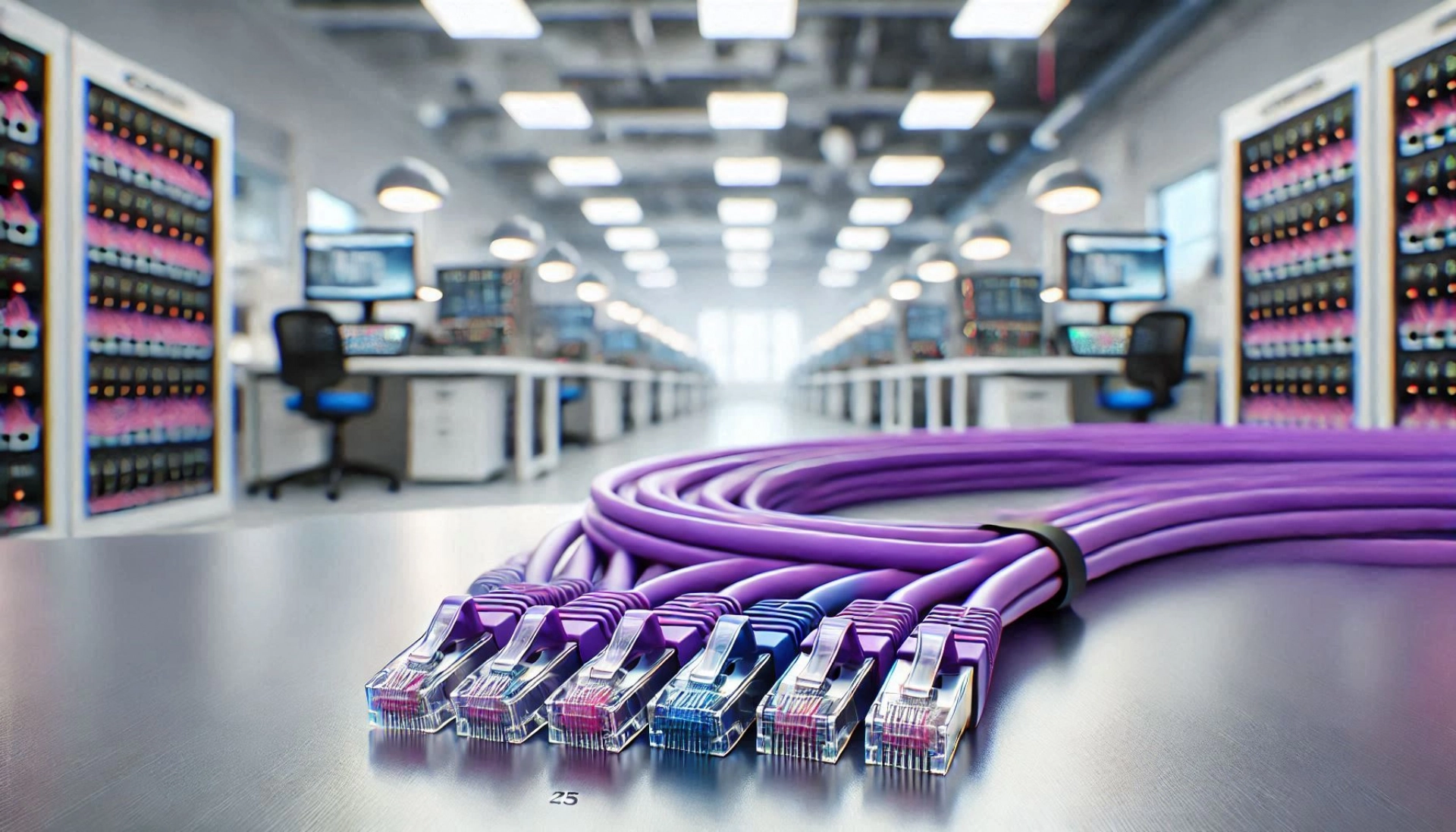 50cm Mor F/FTP Kablo CAT6A Patch Kablo