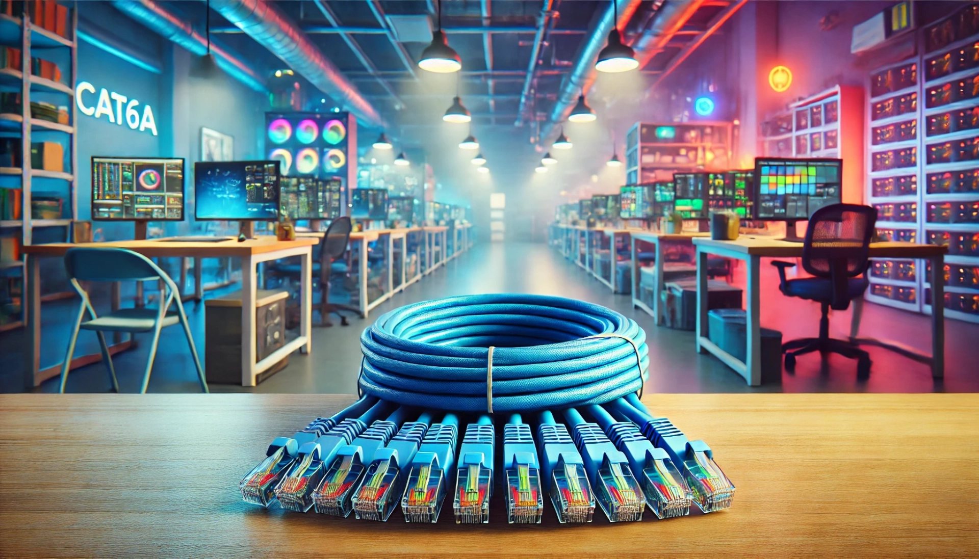 CAT6A F/UTP Patch Kablo - 30cm, Mavi