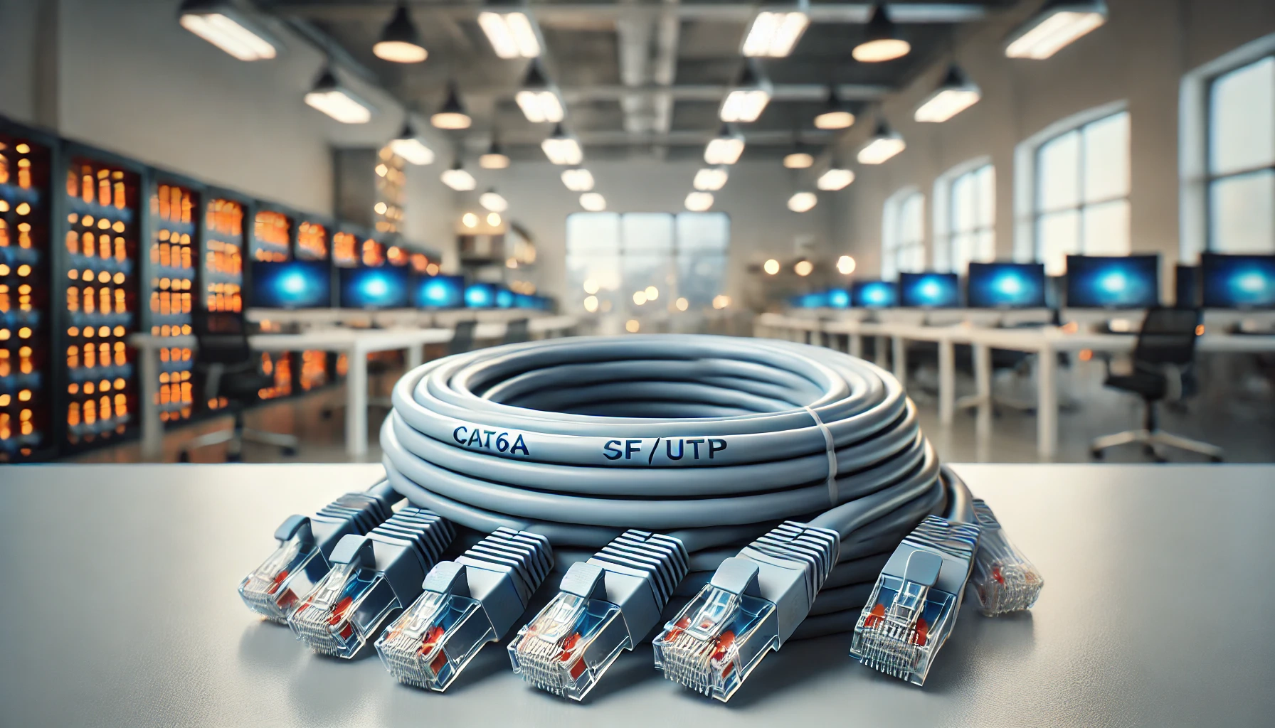 1m Gri SF/UTP CAT6A Patch Kablo